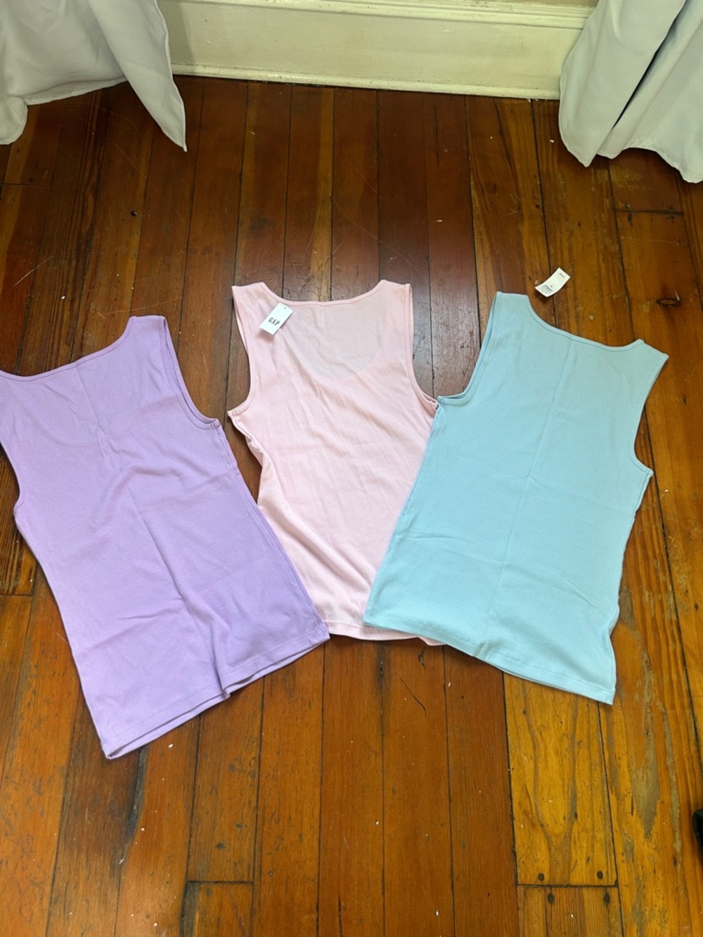 GAP Pastel Tank Trio - Light Blue, Pink & Lavender Graphic Tanks - Picture 6 of 11
